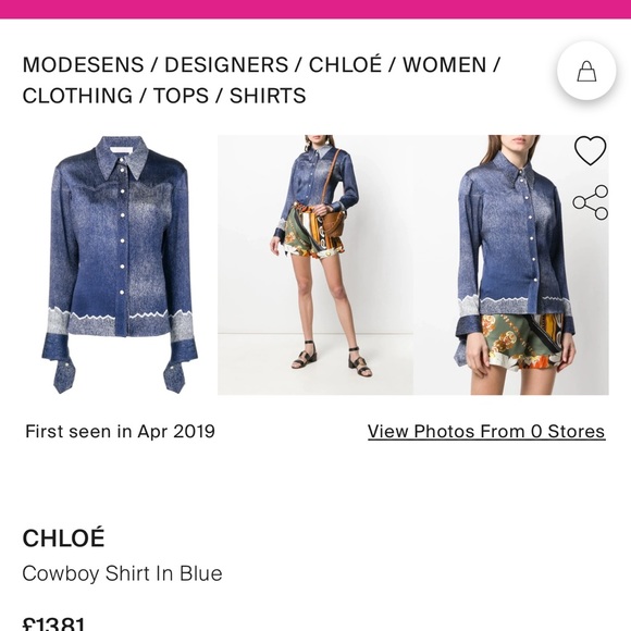 NWT Chloé Cowboy Shirt (sold out everywhere) - Picture 6 of 12